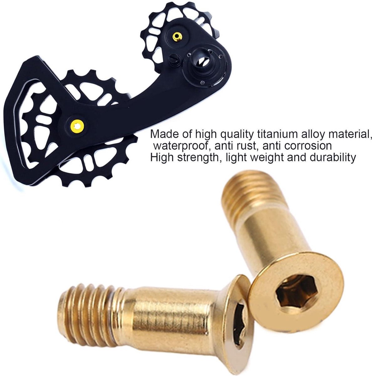 contetn in gewicht m5 142 mm platte kop holle achterderailleur gids wiel schroeven legering gouden derailleur katrol bouten race mountainbike