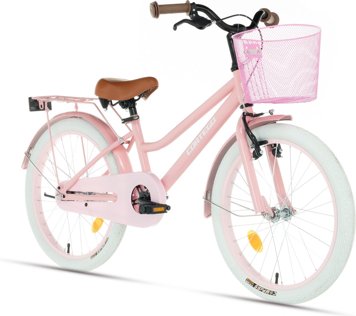 cortego mila meisjesfiets roze 20 inch kinderfiets 5 6 7 jaar 120 135 cm