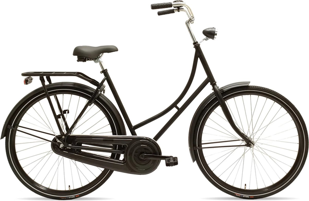 cortego omafiets deluxe mat zwart 28 inch damesfiets stadsfiets 57 cm