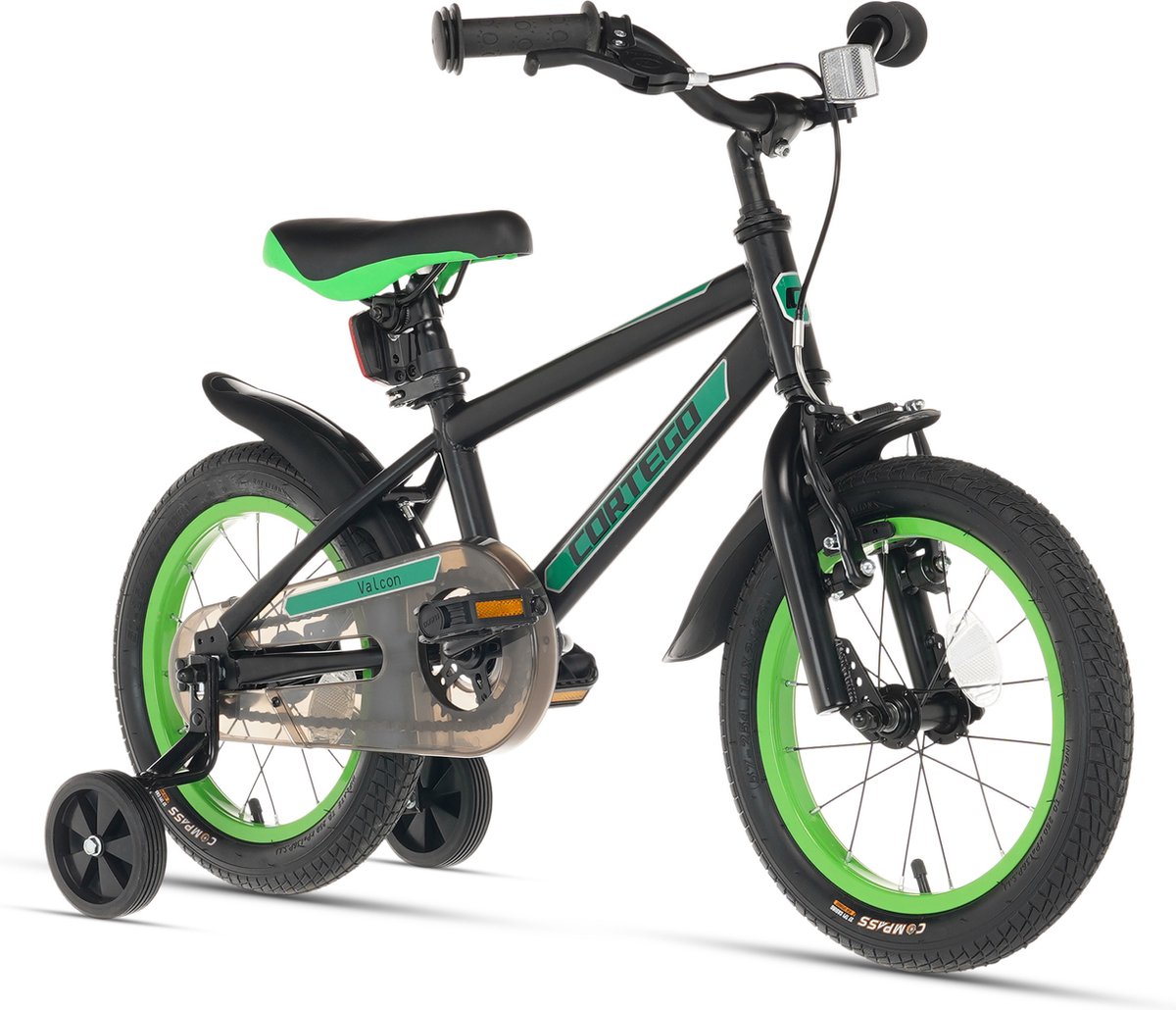 Cortego Valcon Jongensfiets Zwart 12 Inch - Kinderfiets - 2, 3 & 4 Jaar - 80-95 cm - Inclusief Zijwielen Kinderfiets kopen online