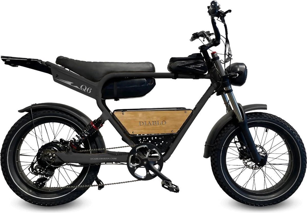Diablo Q6 - Fatbike - Zwart - 250W - Elektrische Fatbike Fiets (elektrisch) kopen online