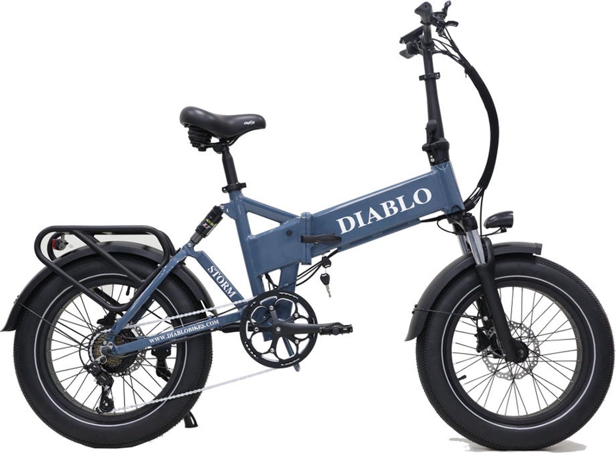 diablo storm fatbike blauw 250w elektrische fatbike