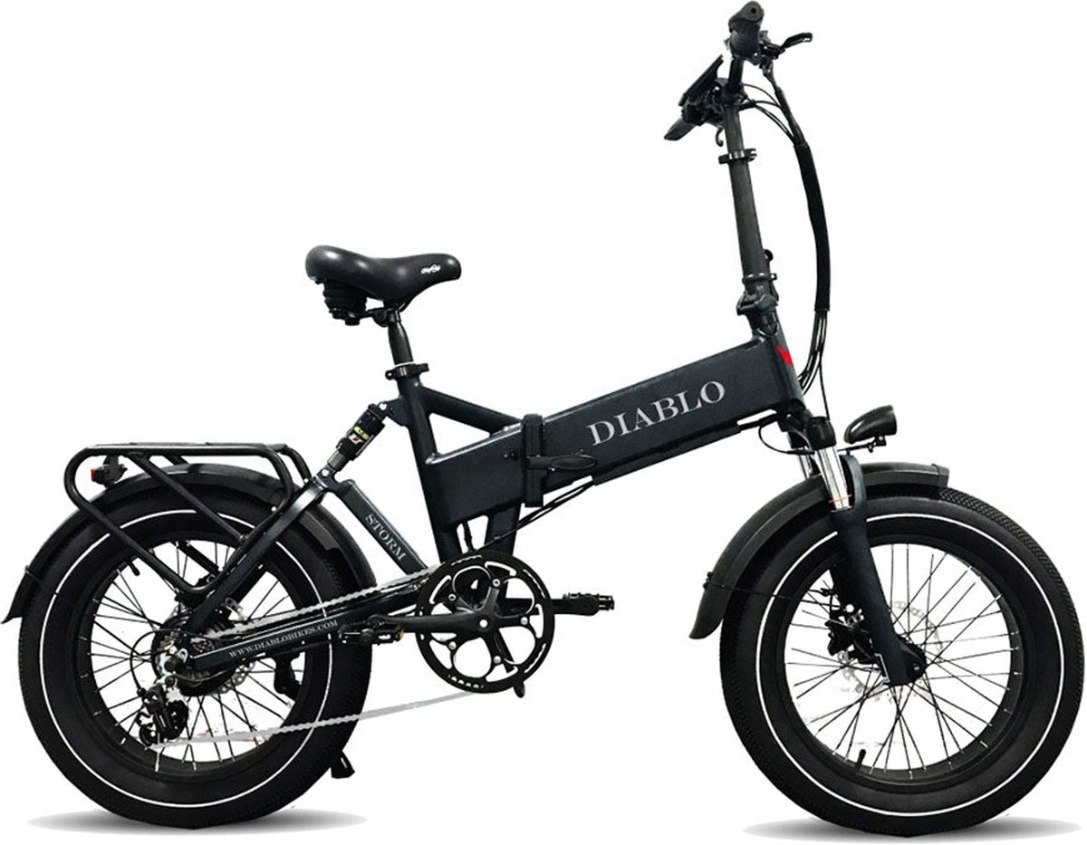 diablo storm fatbike zwart 250w elektrische fatbike