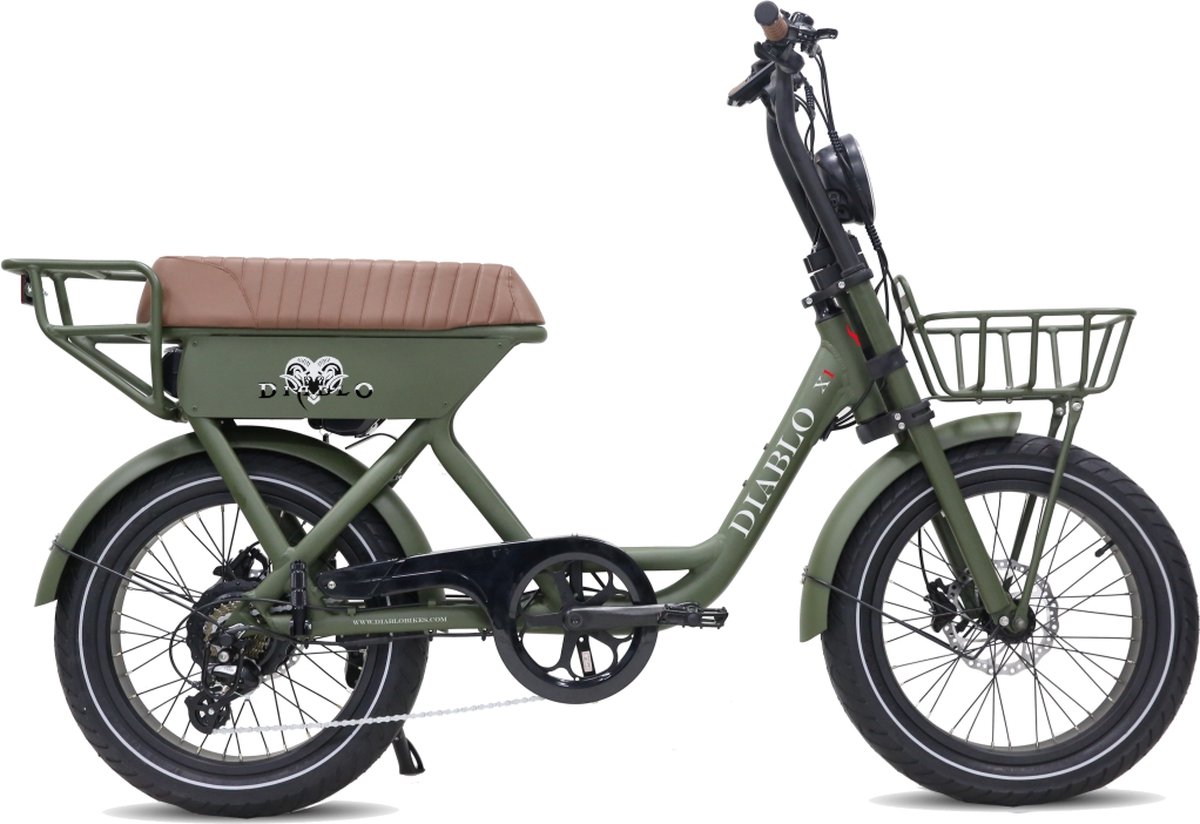 diablo x1 fatbike 250w elektrische fatbike verkrijgbaar in mat zwart en mat groen