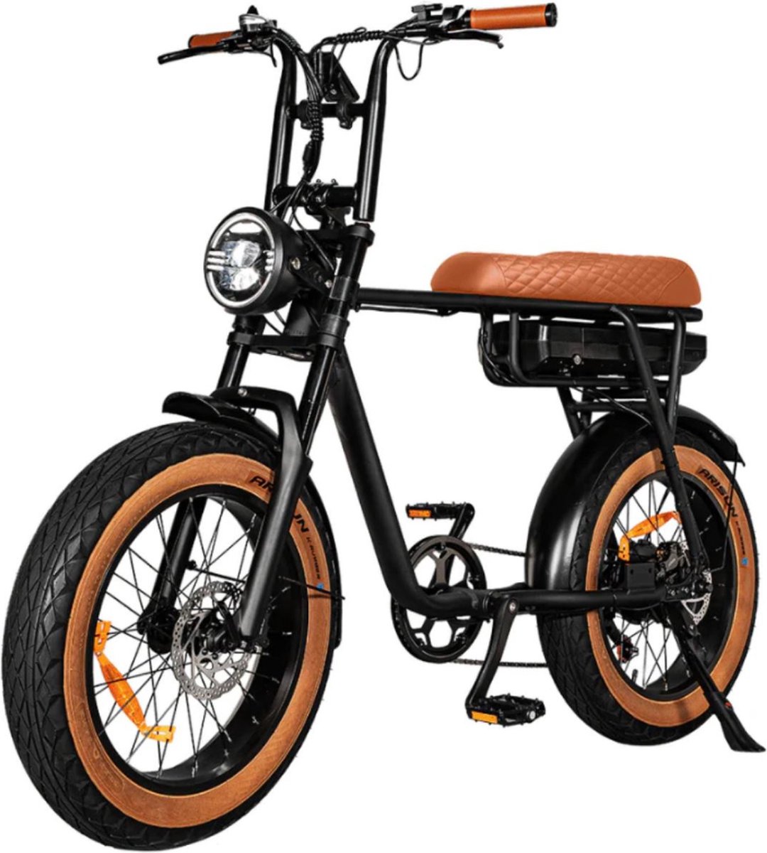 eb2 elektrische fatbike gratis kettingslot gratis bekerhouder 20 inch 250w motor 7 versnellingen 80 km actieradius hydraulische schijfremmen bruin