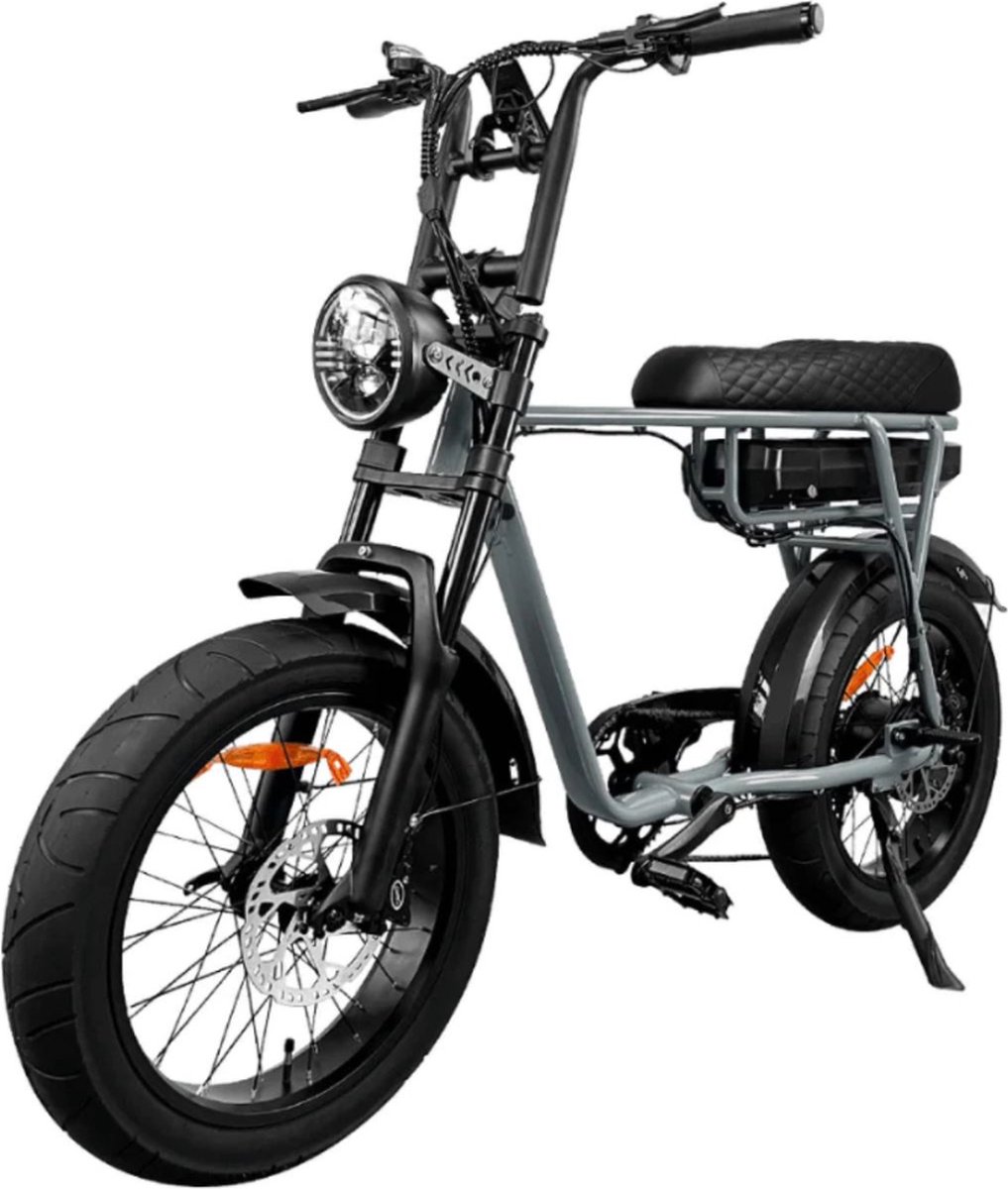 EB2 Elektrische Fatbike - Gratis Kettingslot - Gratis Bekerhouder - 20 Inch - 250W Motor - 7 Versnellingen - 80 km Actieradius - Hydraulische Schijfremmen - Grijs Fiets (elektrisch) kopen online