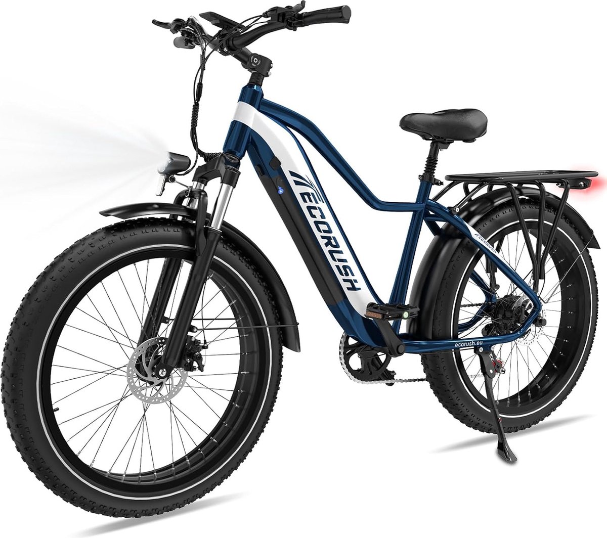 ecorush elektrische fiets eco r1 26 4 0 inch fat tire city commuter ebike met afneembare 48v 13ah lithium batterij mountain e bike met 250w motor 7 versnellingen ip54 waterdicht