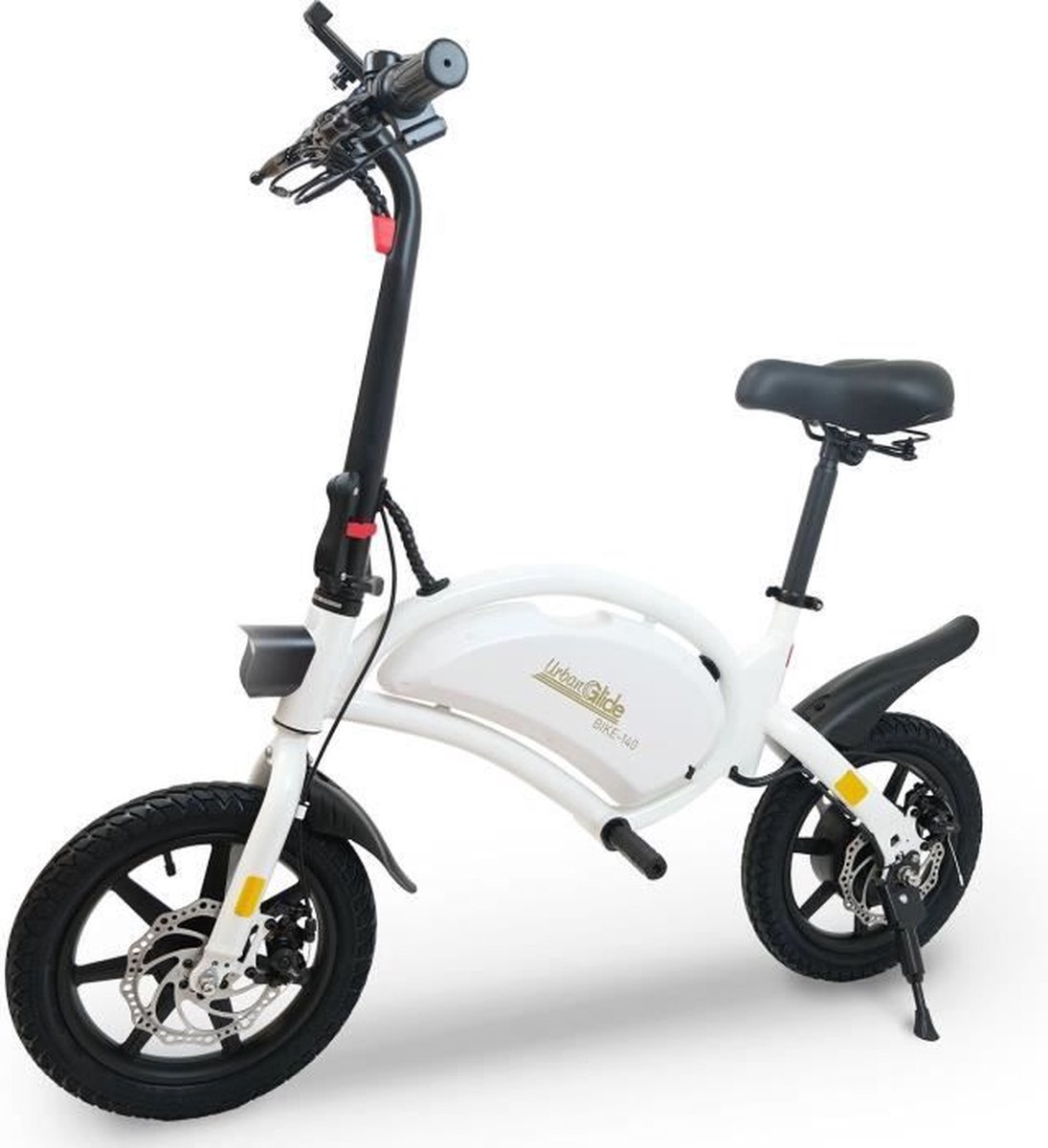elektrische loopfiets urbanglide fiets 140 wit 36v 350w banden 14 actieradius 18km max snelheid 25km u