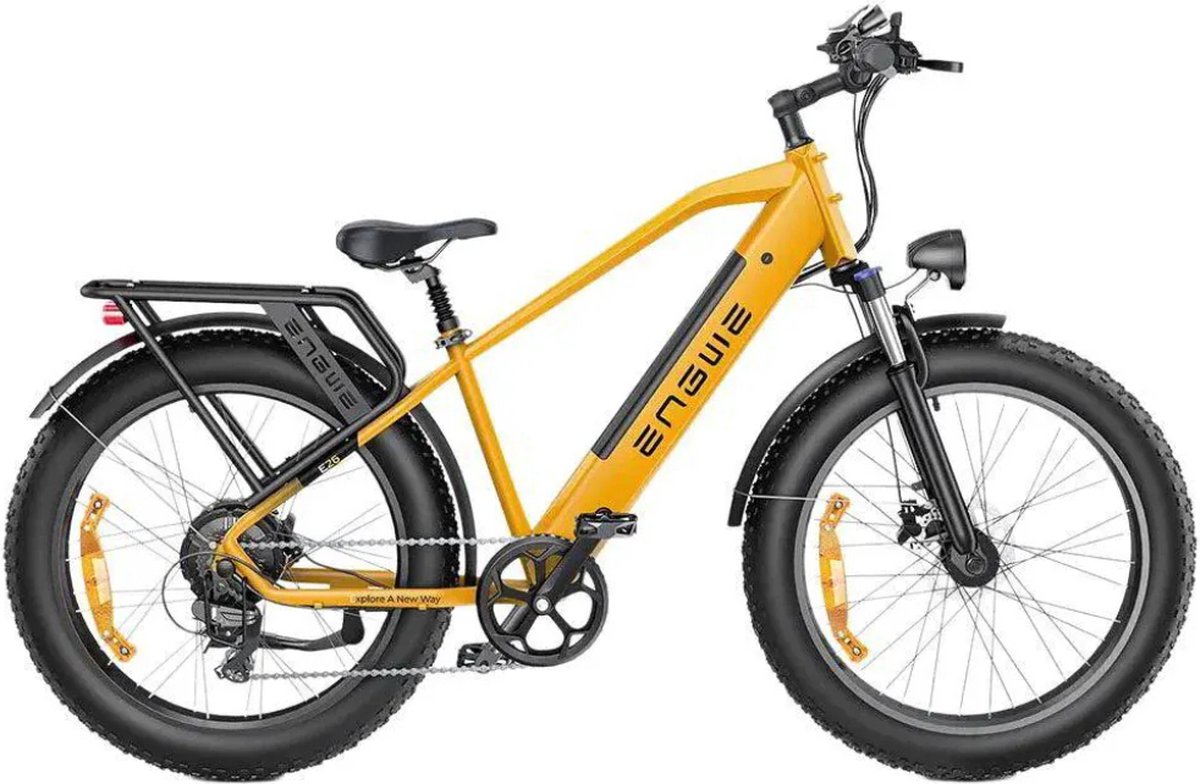 ENGWE E26 Elektrische Fatbike - E-bike - Hoge Instap - 26 Inch - 250W Motor - 7 Versnellingen - 140 km Actieradius - Hydraulische Schijfremmen - Geel Fiets (elektrisch) kopen online