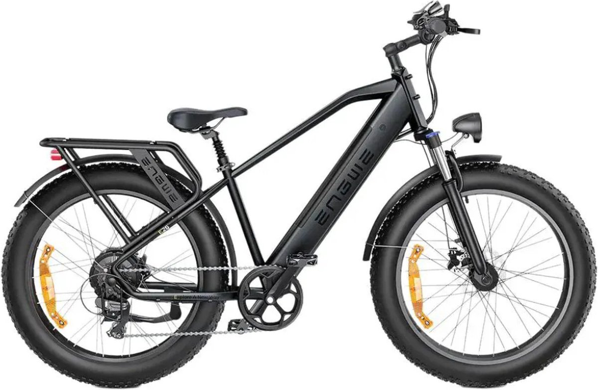 engwe e26 elektrische fatbike e bike hoge instap 26 inch 250w motor 7 versnellingen 140 km actieradius hydraulische schijfremmen grijs