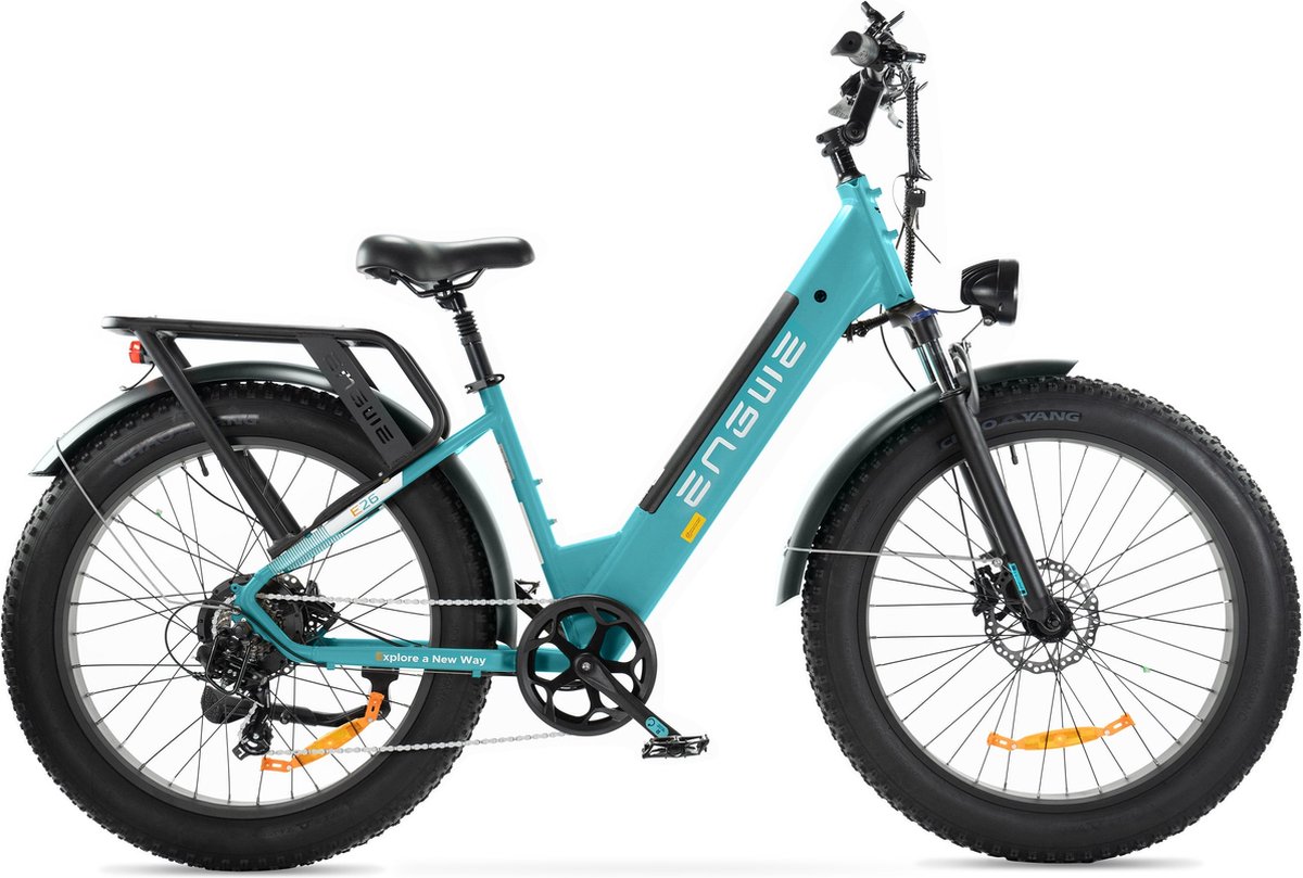 engwe e26 lage instap fatbike blauw 250w elektrische fatbike