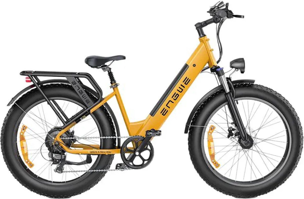 ENGWE E26 ST Elektrische Fatbike - E-bike - Lage Instap - 26 Inch - 250W Motor - 7 Versnellingen - 140 km Actieradius - Hydraulische Schijfremmen - Geel Fiets (elektrisch) kopen online