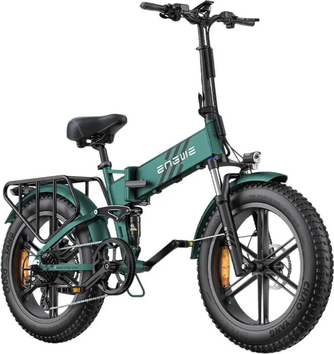 engwe engine pro 2 0 elektrische vouwfiets fatbike 20 inch 250w motor 8 versnellingen 110 km actieradius hydraulische schijfremmen groen