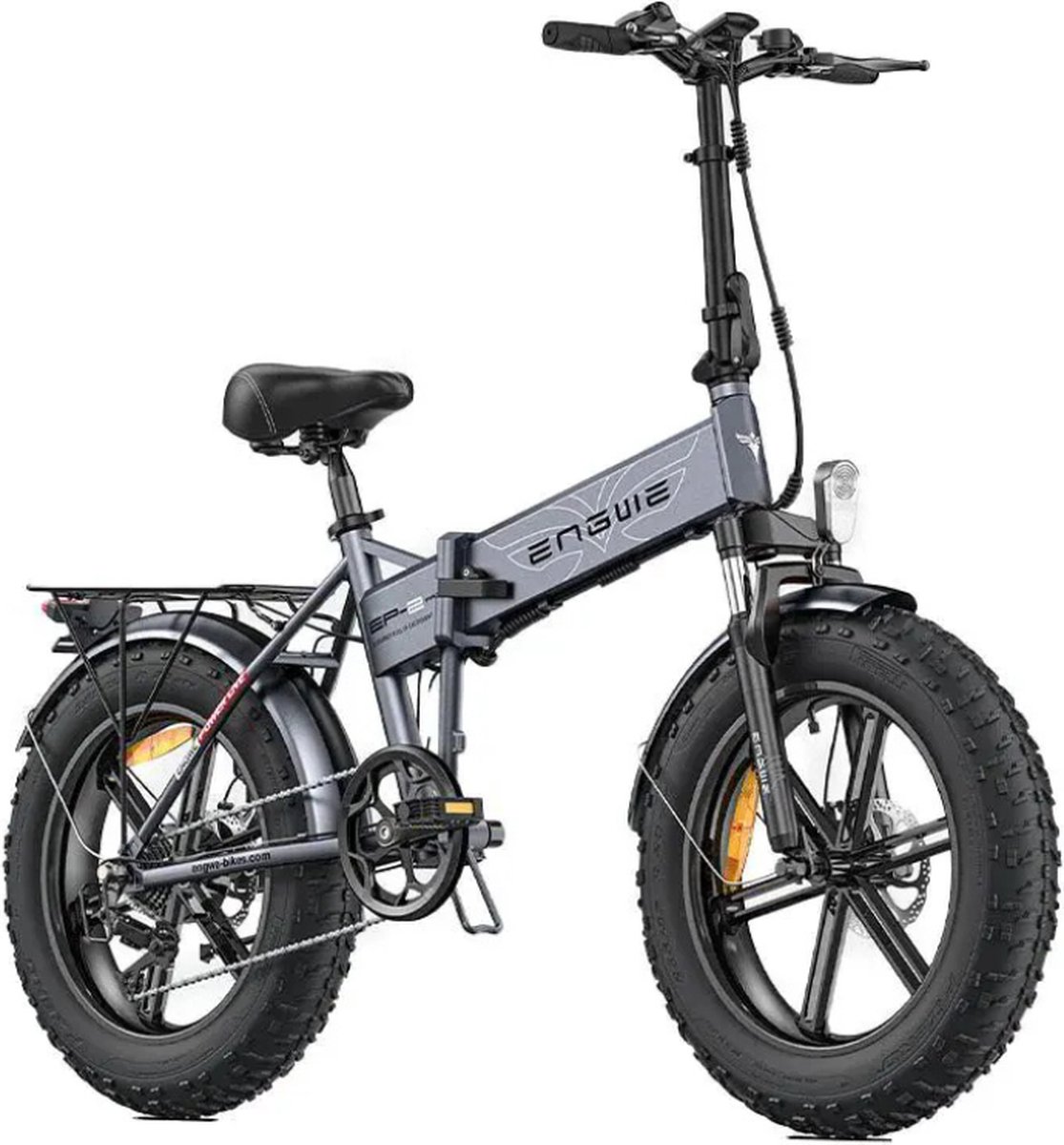 engwe ep 2 pro elektrische vouwfiets fatbike 20 inch 250w motor 7 versnellingen 120 km actieradius mechanische schijfremmen grijs