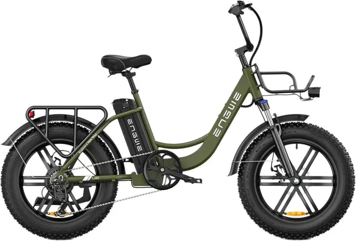 ENGWE L20 Elektrische Fatbike - E-bike - 20 Inch - 250W Motor - 7 Versnellingen - 140 km Actieradius - Mechanische Schijfremmen - Groen Fiets (elektrisch) kopen online