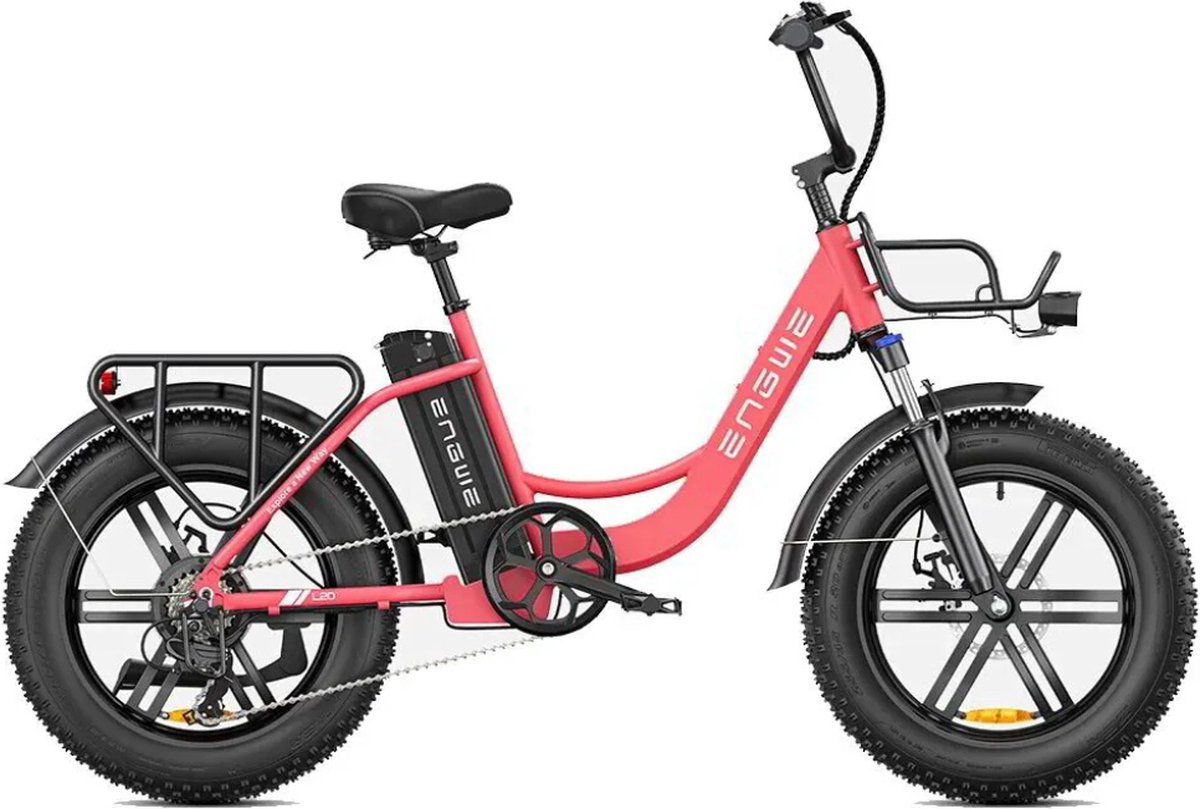 ENGWE L20 Elektrische Fatbike - E-bike - 20 Inch - 250W Motor - 7 Versnellingen - 140 km Actieradius - Mechanische Schijfremmen - Roze Fiets (elektrisch) kopen online