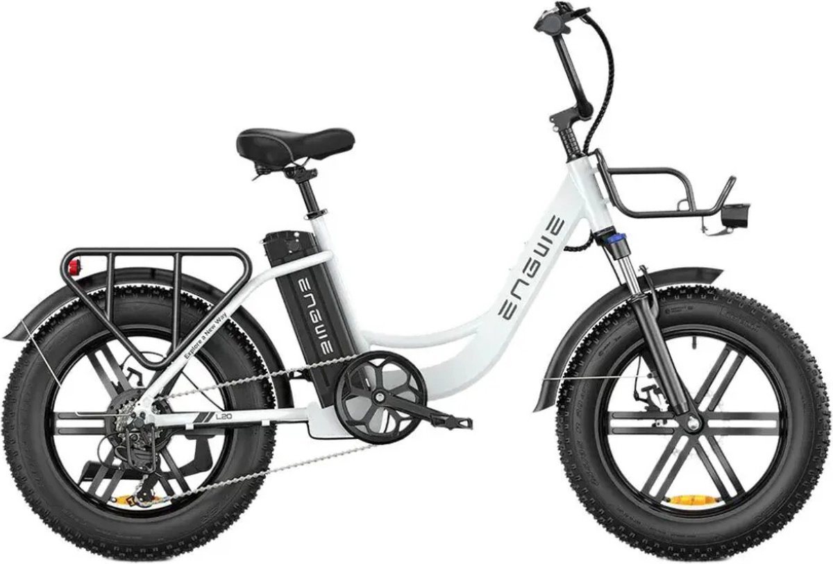 ENGWE L20 Elektrische Fatbike - E-bike - 20 Inch - 250W Motor - 7 Versnellingen - 140 km Actieradius - Mechanische Schijfremmen - Wit Fiets (elektrisch) kopen online