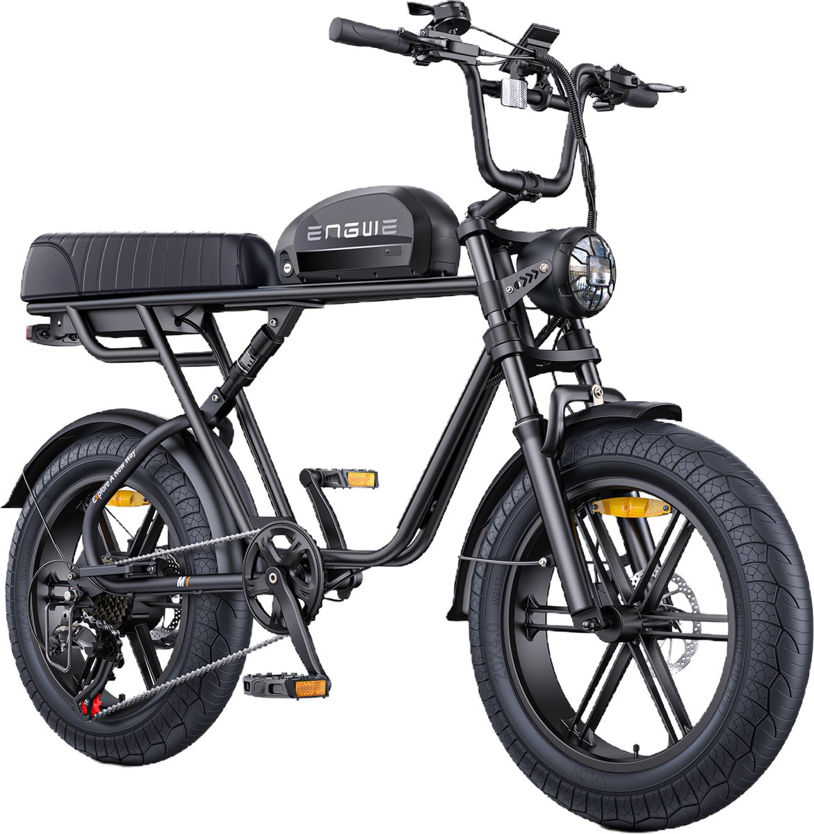 ENGWE M1 Elektrische fiets - Motor 250W - Verwijderbare batterij 48V15.6Ah - Actieradius 90km - Shimano 7 versnellingen - VTT Fatbike - Zwart Fiets (elektrisch) kopen online