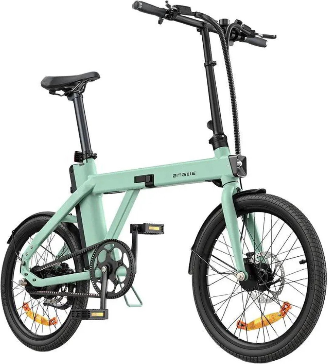 engwe p20 elektrische vouwfiets carbon riemaandrijving 20 inch 250w motor 100 km actieradius hydraulische schijfremmen groen