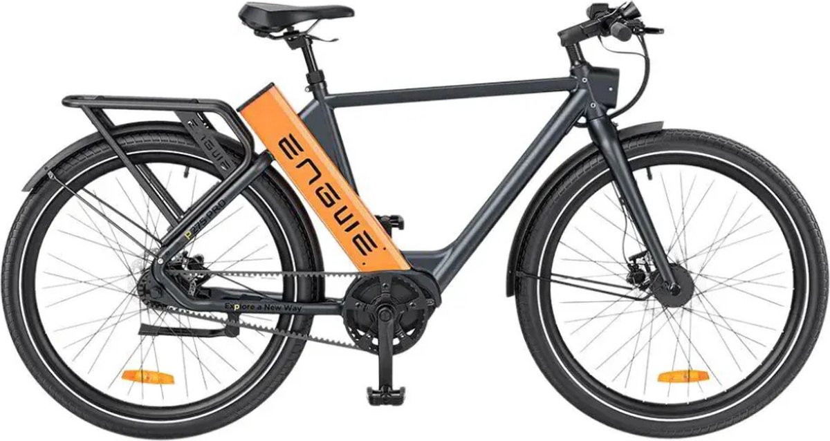 engwe p275 pro elektrische fiets e bike hoge instap carbon riemaandrijving 27 5 inch 250w motor 260 km actieradius hydraulische schijfremmen oranje