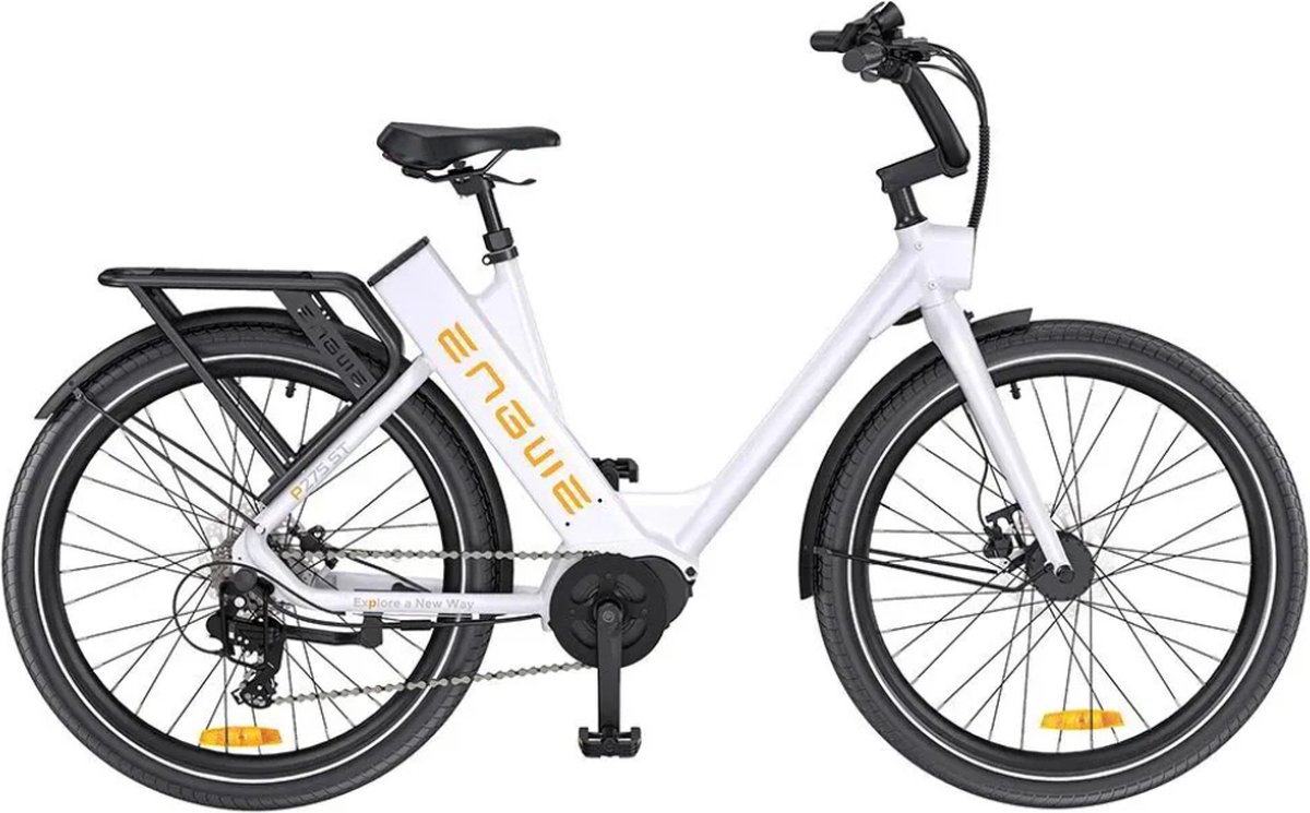 engwe p275 st elektrische fiets e bike lage instap 27 5 inch 250w motor 9 versnellingen 260 km actieradius hydraulische schijfremmen wit