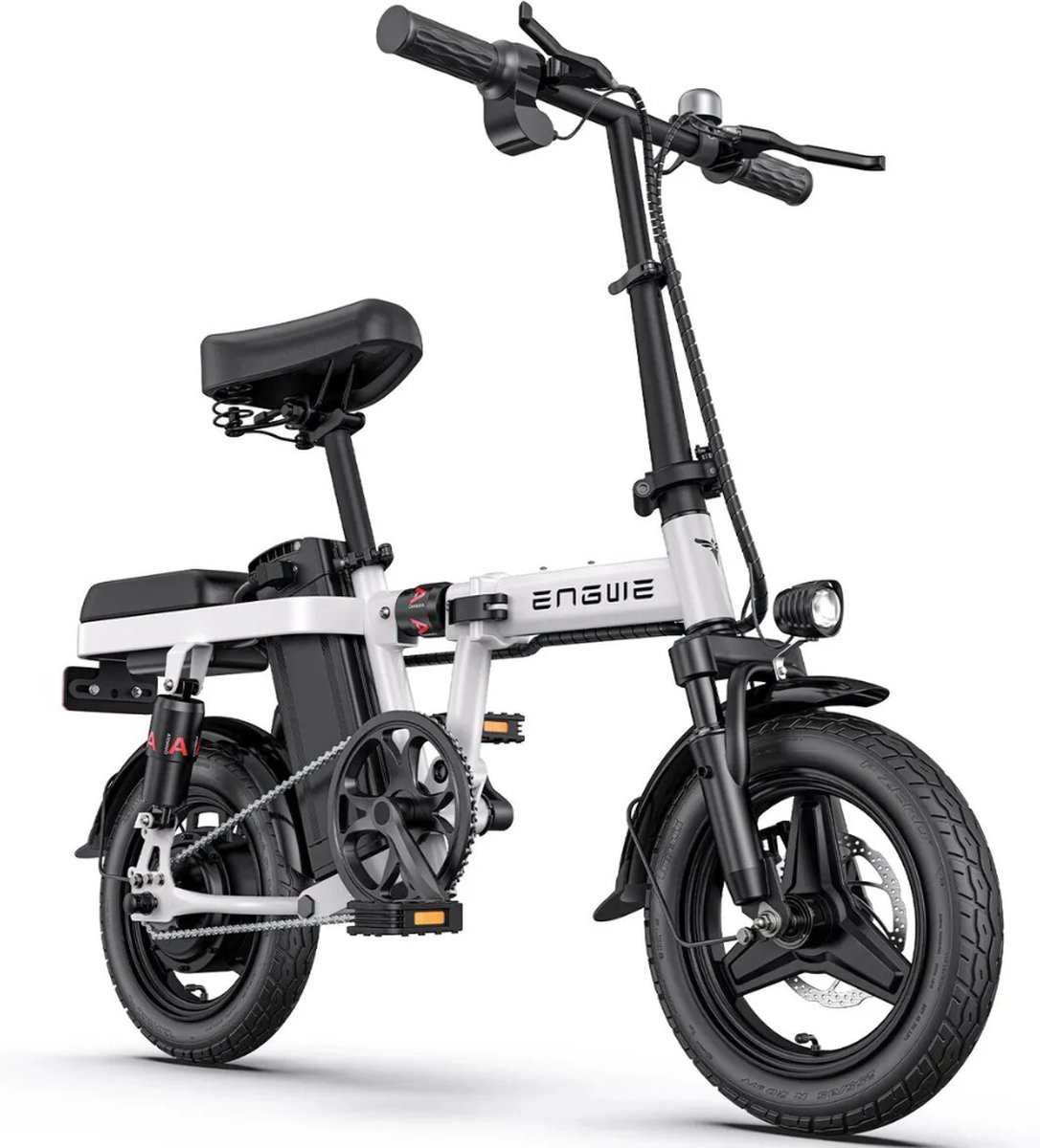 engwe t14 elektrische vouwfiets lichtgewicht ontwerp 14 inch 250w motor 42 km actieradius mechanische schijfremmen wit