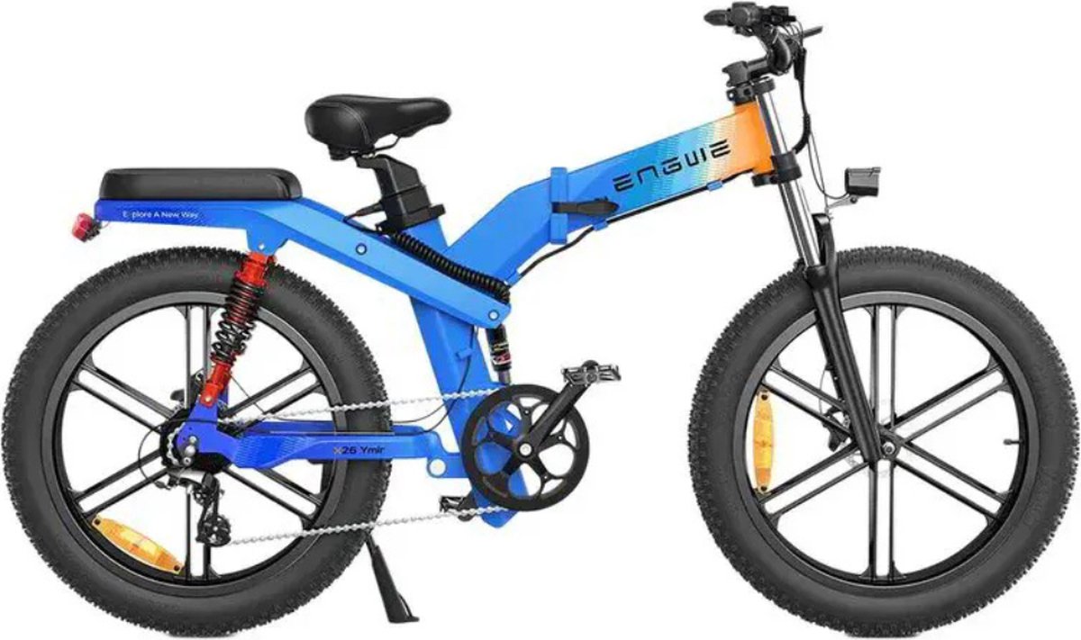 ENGWE X26 Elektrische Vouwfiets - Fatbike - Dubbele Accu - 26 Inch - 250W Motor - 8 Versnellingen - 150 km Actieradius - Hydraulische Schijfremmen - Blauw Fiets (elektrisch) kopen online