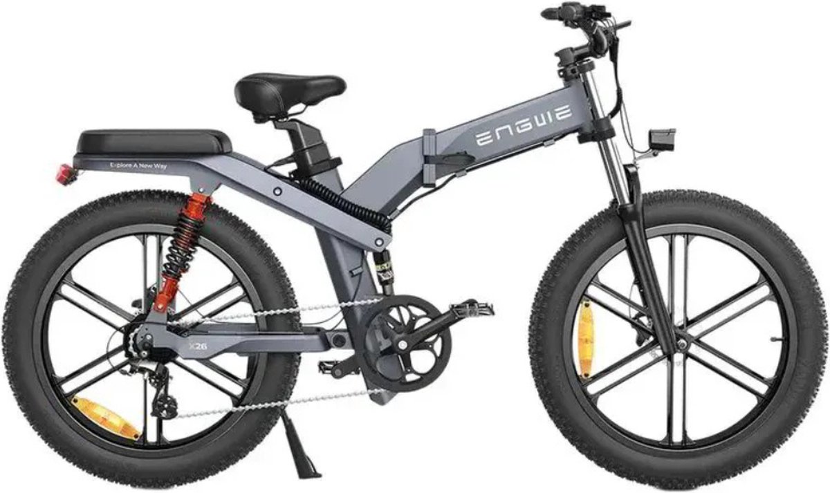 ENGWE X26 Elektrische Vouwfiets - Fatbike - Dubbele Accu - 26 Inch - 250W Motor - 8 Versnellingen - 150 km Actieradius - Hydraulische Schijfremmen - Grijs Fiets (elektrisch) kopen online