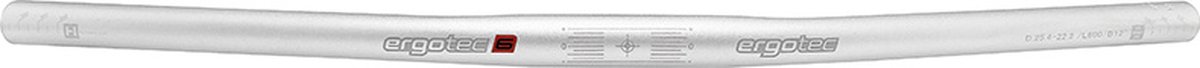 ergotec stuur atb flat 22 2 600 25 4 mm zilver
