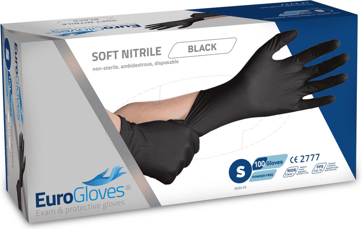 handschoenen nitril maat xl zwart 100 stuks