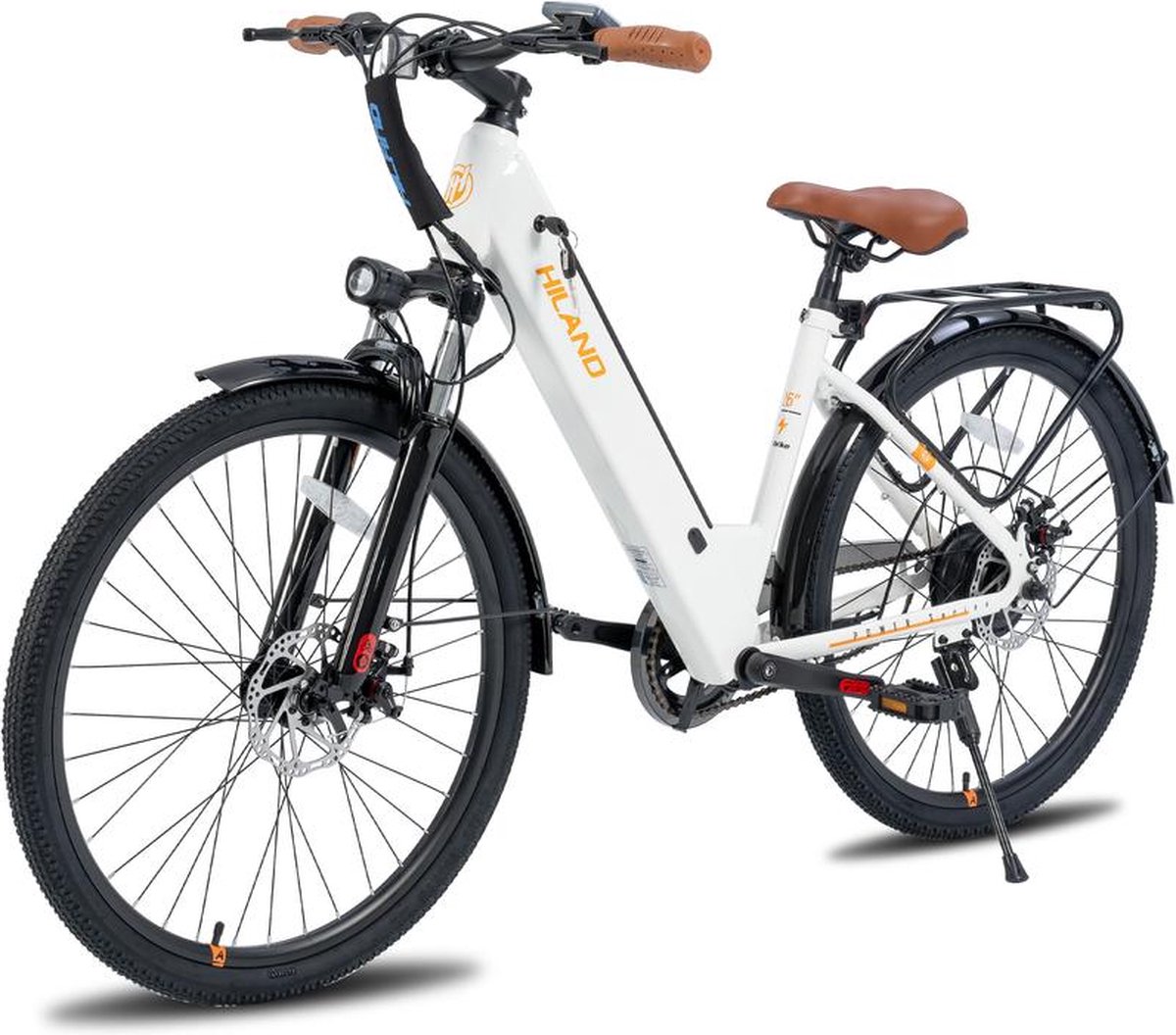 hiland ehd803 e bike elektrische fiets 250w 26 inch 7 8ah wit