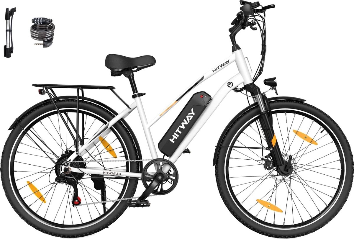 hitway elektrische fiets bk27s 28 inch city commuter ebike met afneembare 36v 13ah lithium batterij damesfiets e bike met 250w motor 7 versnellingen ip54 waterdicht