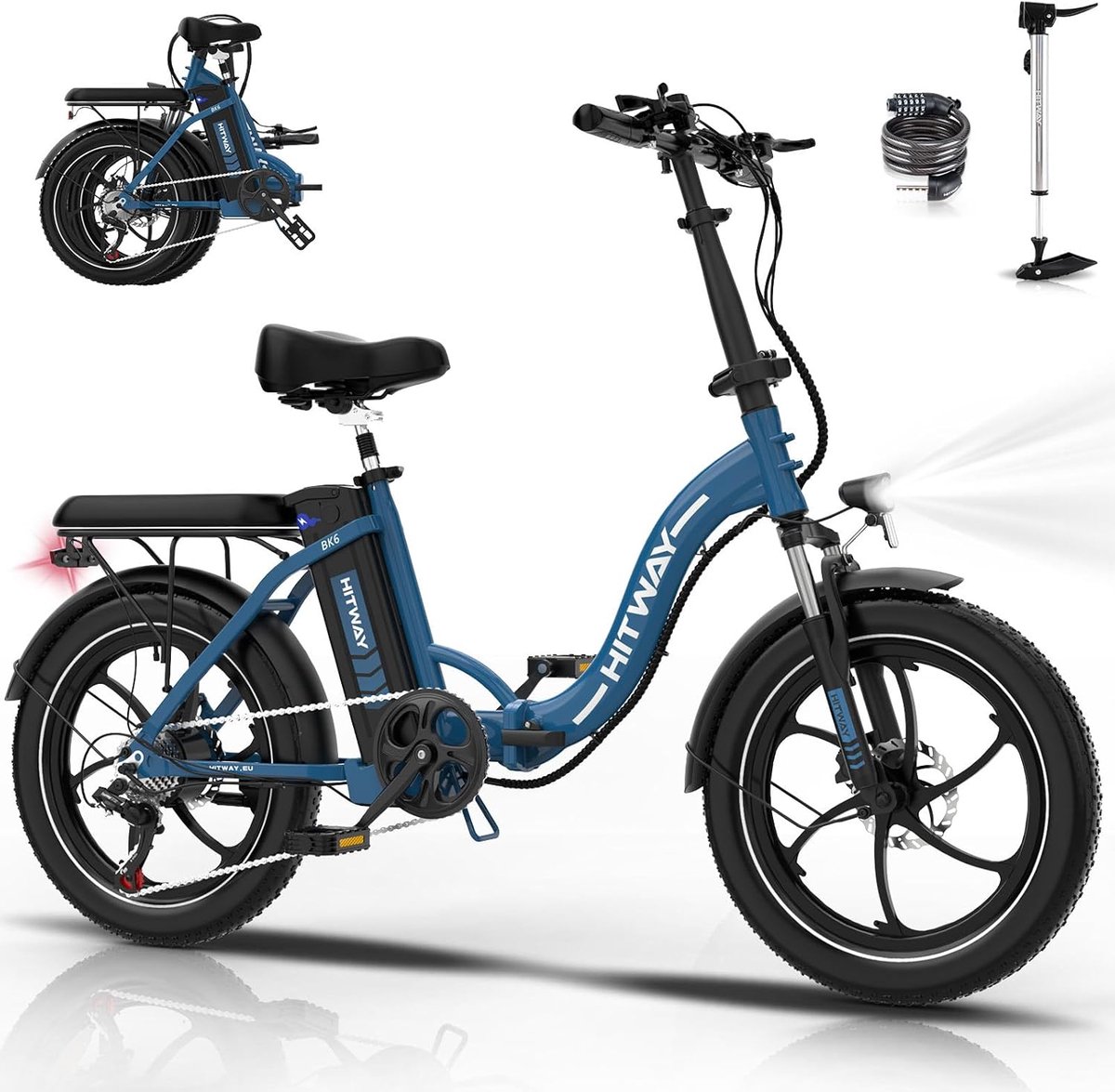 hitway elektrische fiets bk6sl 20 3 0 inch fat tire city commuter ebike met afneembare 36v 13ah lithium batterij opvouwbaar mountain e bike met 250w motor 7 versnellingen ip54 waterdicht