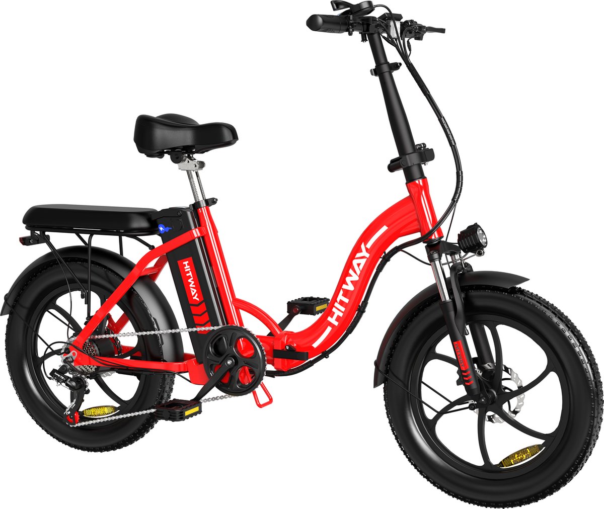 hitway elektrische fiets opvouwbare e bike 20 inch fatbike 11 2ah 7 versnellingen