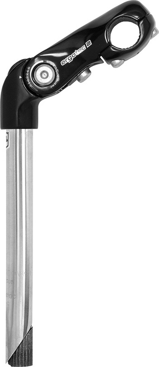 humpert kobra vario tube stem shaft 22 2x300mm handlebar 25 4mm zilver zwart lengte 110mm