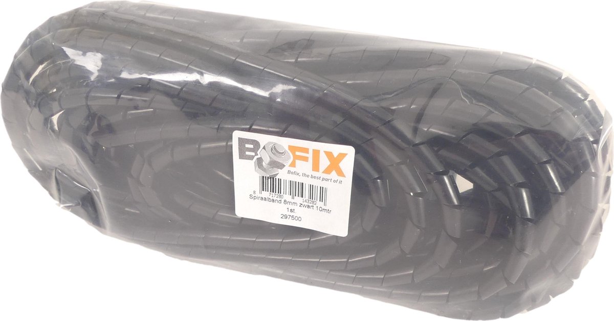 kabel framebeschermer spiraal 8mm 10meter zwart