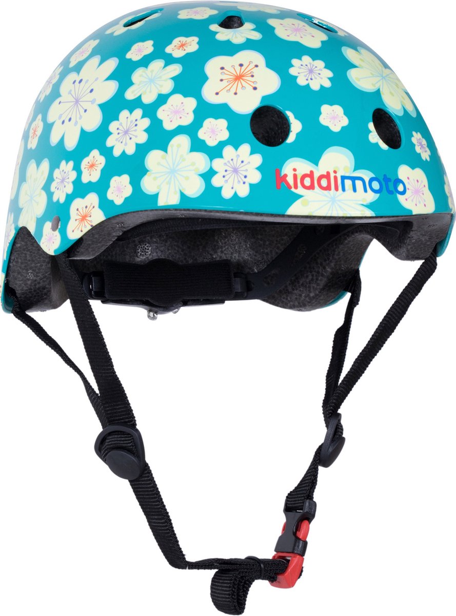 Kiddimoto - Bloemen - Medium - Geschikt voor 4-10jarige of hoofdomtrek van 53 tot 58 cm -Skatehelm - Fietshelm - Kinderhelm - Mooie helm Kinderfiets kopen online