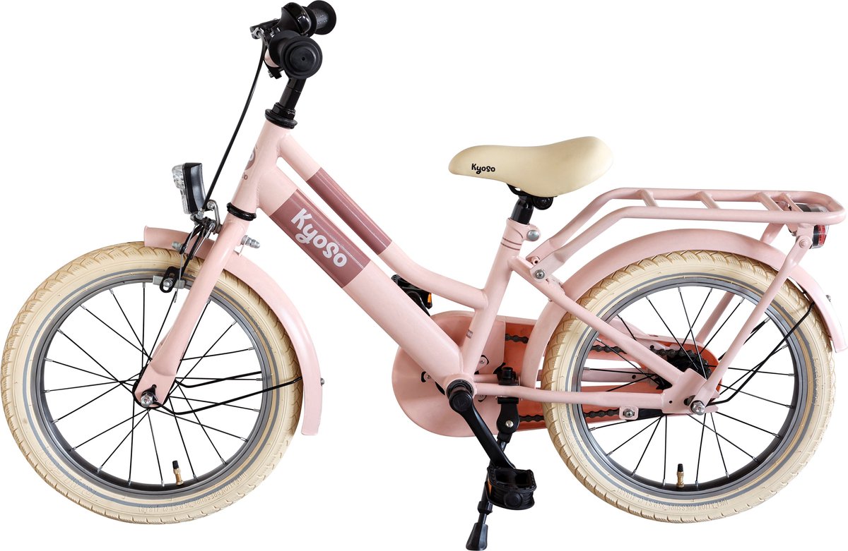 kinderfiets 16 kyoso blossom breeze met remnaaf mat roze alleen verkrijgbaar via vakhandel