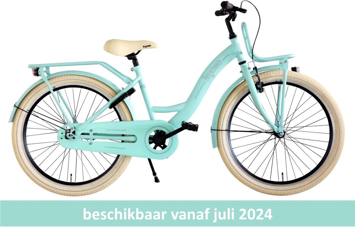 kinderfiets 24 kyoso blossom breeze met remnaaf mat mintgroen alleen verkrigbaar via vakhandel