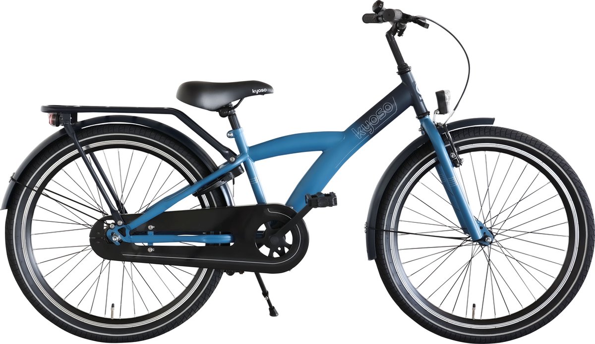 kinderfiets 24 kyoso x rider met remnaaf donkerblauw aqua alleen verkrijgbaar via vakhandel
