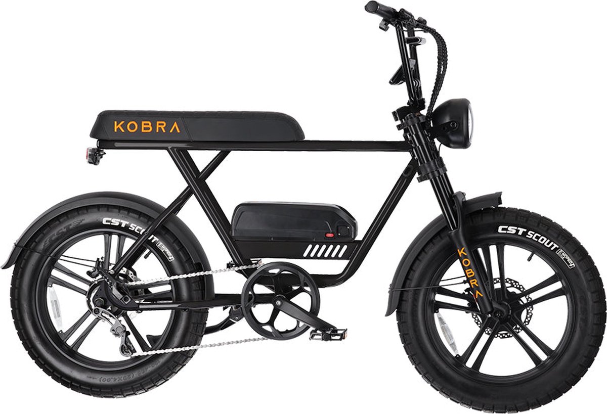 kobra v1 2 fatbike zwart 250w elektrische fatbike