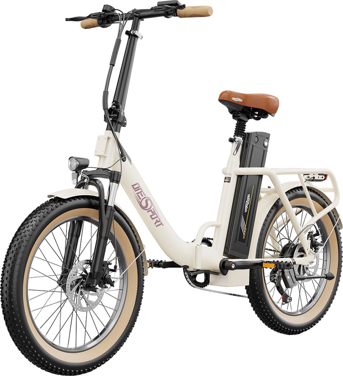 onesport ot16 elektrische fiets 20 3 0 inch banden 48v 17ah accu 25km h max snelheid 3 rijmodi 7 versnellingen schijfremmen zwart wit