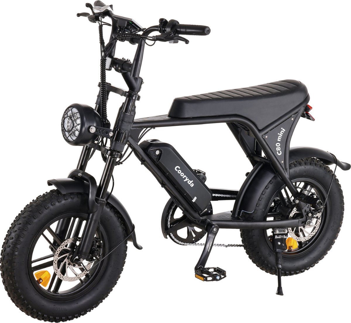 OUXI C80 Elektrische Mini Fatbike - Ingebouwd Alarmsysteem - 16 Inch - 250W Motor - 7 Versnellingen - 50 km Actieradius - Mechanische Schijfremmen - Zwart Fiets (elektrisch) kopen online