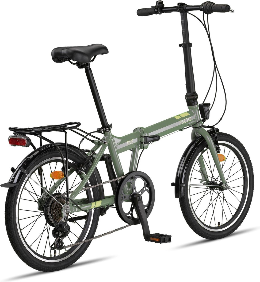 pacto five folding bike retro green 6v vouwfiets plooifiets aluminium fiets