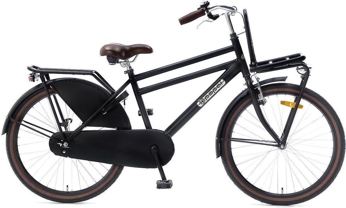 Popal Daily Dutch Basic - Jongensfiets 24 inch - Transportfiets - Mat Zwart - Jongensfiets voor 8 tot 10 jaar Kinderfiets kopen online