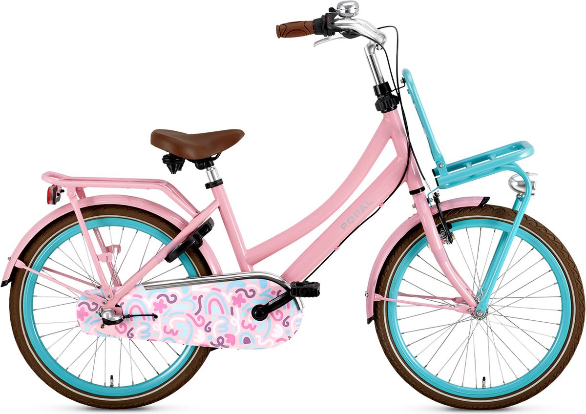 Popal Daily Dutch Basic+ N3 - Kinder Transportfiets - 22 inch - Roze/Mint Kinderfiets kopen online