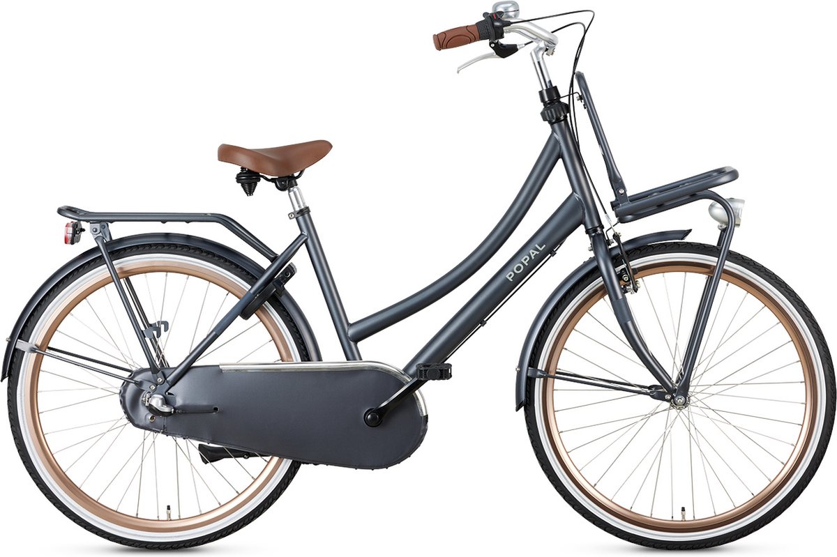 popal daily dutch basic n3 kinder transportfiets 26 inch petrol blauw