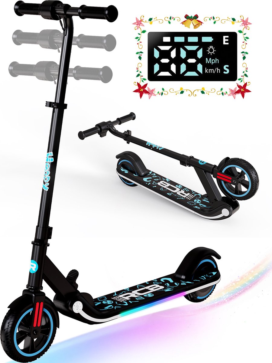 rcb elektrische step kinderen verlichting 16 km u max 50 kg zwart