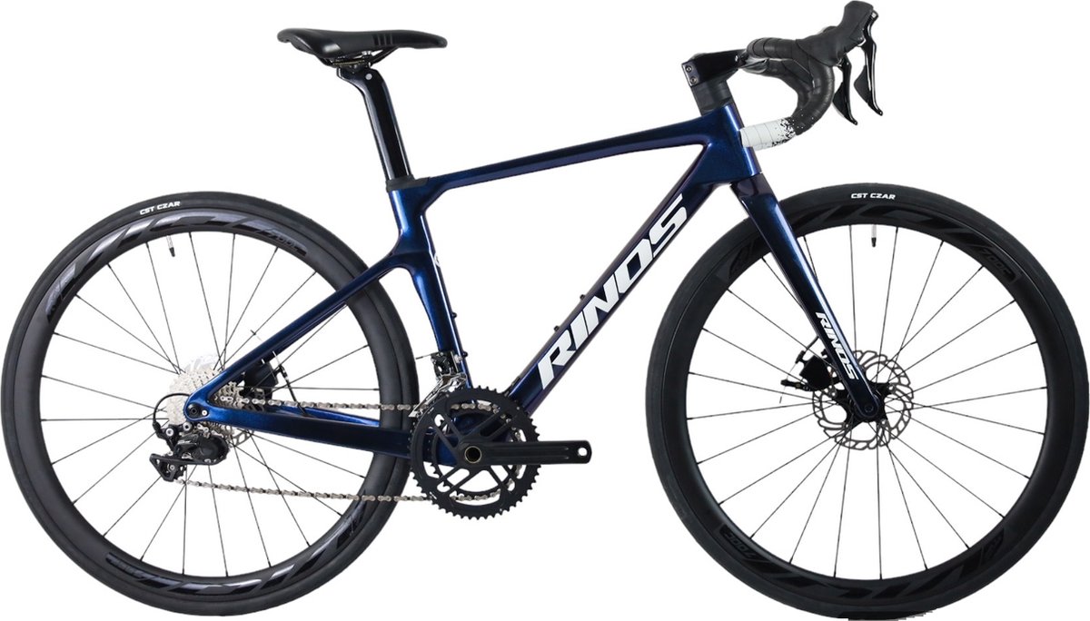 rinos odin3 0 carbon road fiets met shimano 105 st r7000 22 versnellingen en schijfremmen lichte fiets voor dames en heren 700 x 40c kameleon blauw paars 53
