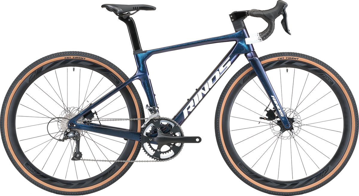 rinos sandman 1 0 carbon gravel bike met shimano sora 18 versnellingen en schijfremmen lichte fiets voor dames en heren 700 x 40c kameleon blauw paars 56